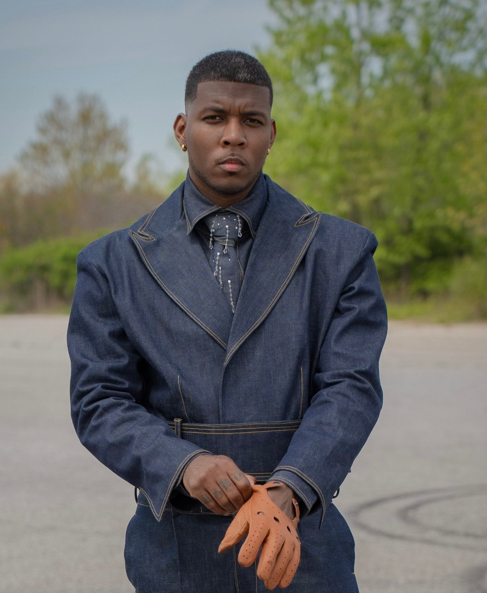 Chandelier Denim tie - Mario & Lee